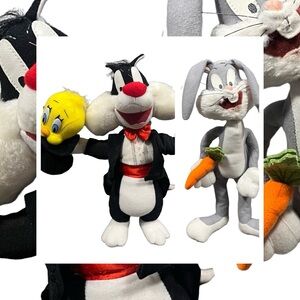 VTG Looney Toons Plushes - Bugs Bunny, Sylvester, and Tweety Bird